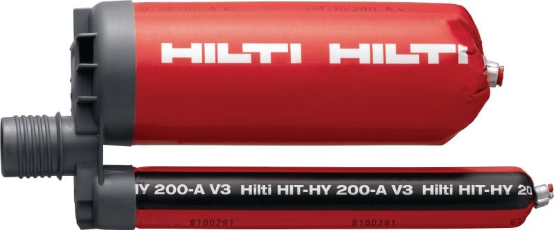 HIT-HY 200-A V3 接着系アンカー 最高のパフォーマンスの接着系注入式アンカー - 構造ベースプレートへのアンカー施工およびコンクリートへのあと施工鉄筋の接合の認証を受けた高速硬化の接着系アンカー